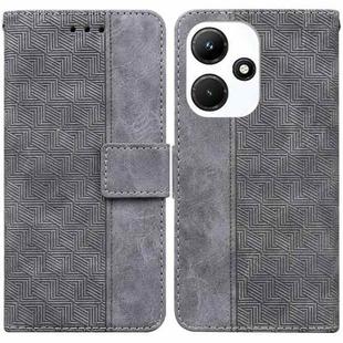 For Infinix Hot 30i Geometric Embossed Leather Phone Case(Grey)