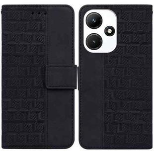 For Infinix Hot 30i Geometric Embossed Leather Phone Case(Black)