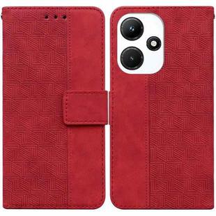 For Infinix Hot 30i Geometric Embossed Leather Phone Case(Red)