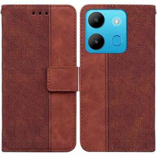 For Infinix Smart 7 African Geometric Embossed Leather Phone Case(Brown)