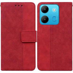 For Infinix Smart 7 African Geometric Embossed Leather Phone Case(Red)