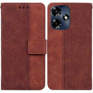 For Infinix Hot 30 Geometric Embossed Leather Phone Case(Brown)