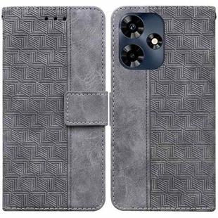 For Infinix Hot 30 Geometric Embossed Leather Phone Case(Grey)