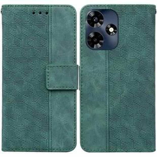 For Infinix Hot 30 Geometric Embossed Leather Phone Case(Green)