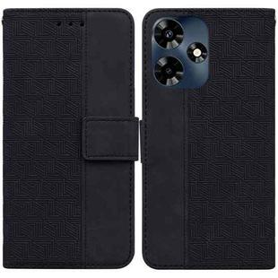 For Infinix Hot 30 Geometric Embossed Leather Phone Case(Black)