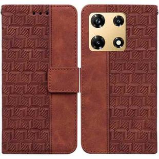 For Infinix Note 30 Pro Geometric Embossed Leather Phone Case(Brown)