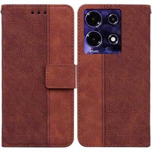 For Infinix Note 30i Geometric Embossed Leather Phone Case(Brown)