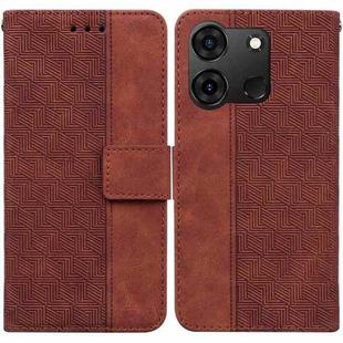 For Infinix Smart 7 India / 7 Plus Geometric Embossed Leather Phone Case(Brown)