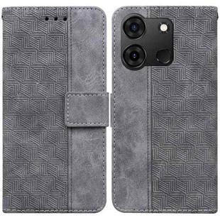 For Infinix Smart 7 India / 7 Plus Geometric Embossed Leather Phone Case(Grey)