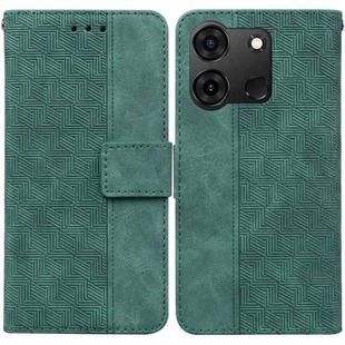 For Infinix Smart 7 India / 7 Plus Geometric Embossed Leather Phone Case(Green)