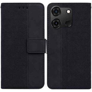 For Infinix Smart 7 India / 7 Plus Geometric Embossed Leather Phone Case(Black)