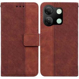 For Infinix Smart 7 HD Geometric Embossed Leather Phone Case(Brown)