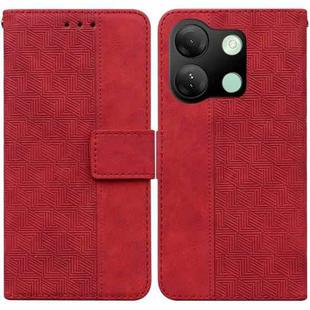 For Infinix Smart 7 HD Geometric Embossed Leather Phone Case(Red)