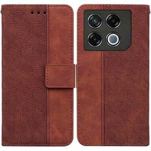 For Infinix GT 20 Pro Geometric Embossed Leather Phone Case(Brown)