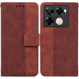 For Infinix Note 40 Pro 5G / 40 Pro 4G Geometric Embossed Leather Phone Case(Brown)