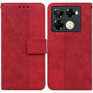 For Infinix Note 40 Pro 5G / 40 Pro 4G Geometric Embossed Leather Phone Case(Red)