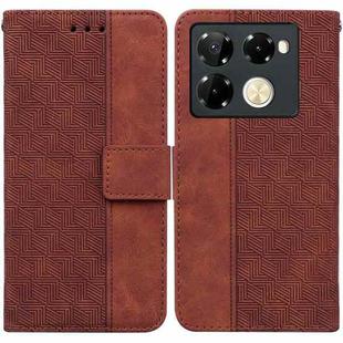 For Infinix Note 40 Pro+ Geometric Embossed Leather Phone Case(Brown)