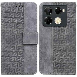 For Infinix Note 40 Pro+ Geometric Embossed Leather Phone Case(Grey)