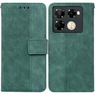 For Infinix Note 40 Pro+ Geometric Embossed Leather Phone Case(Green)