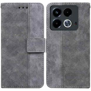 For Infinix Note 40 4G Geometric Embossed Leather Phone Case(Grey)