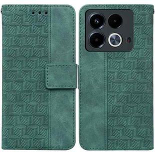 For Infinix Note 40 4G Geometric Embossed Leather Phone Case(Green)