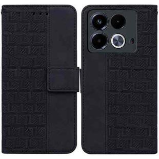 For Infinix Note 40 4G Geometric Embossed Leather Phone Case(Black)