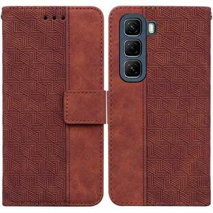 For Infinix Hot 50 4G Geometric Embossed Leather Phone Case(Brown)