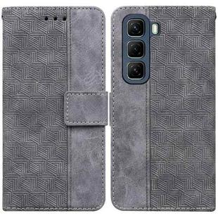 For Infinix Hot 50 4G Geometric Embossed Leather Phone Case(Grey)