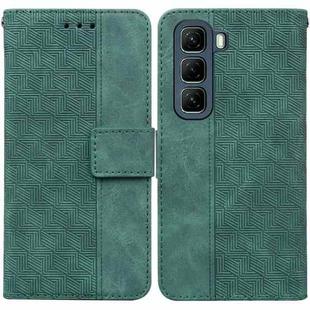 For Infinix Hot 50 4G Geometric Embossed Leather Phone Case(Green)