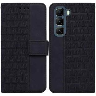 For Infinix Hot 50 4G Geometric Embossed Leather Phone Case(Black)