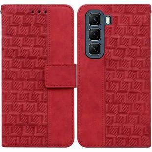 For Infinix Hot 50 5G Geometric Embossed Leather Phone Case(Red)