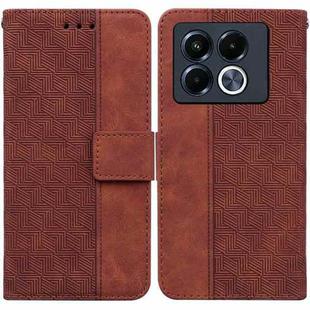 For Infinix Note 40 5G Geometric Embossed Leather Phone Case(Brown)