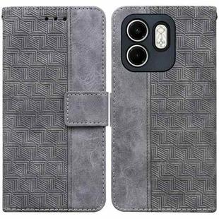 For Infinix Hot 50i / Smart 9 Geometric Embossed Leather Phone Case(Grey)