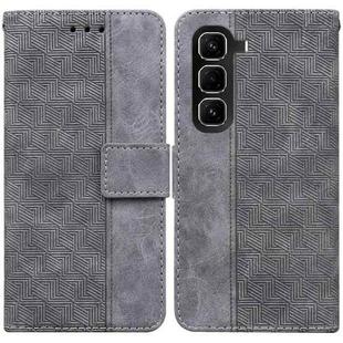 For Infinix Hot 50 Pro 4G Geometric Embossed Leather Phone Case(Grey)