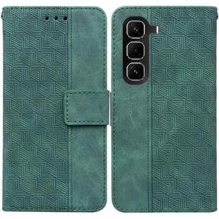 For Infinix Hot 50 Pro 4G Geometric Embossed Leather Phone Case(Green)