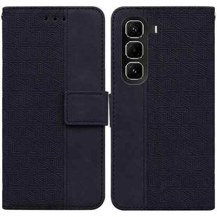 For Infinix Hot 50 Pro 4G Geometric Embossed Leather Phone Case(Black)