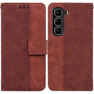 For Infinix Hot 50 Pro+ 4G Geometric Embossed Leather Phone Case(Brown)