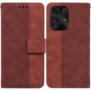 For Infinix Note 50 Pro+ Geometric Embossed Leather Phone Case(Brown)