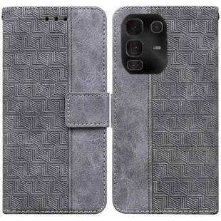 For Infinix Note 50 Pro+ Geometric Embossed Leather Phone Case(Grey)