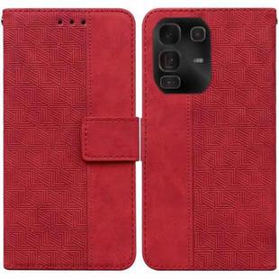 For Infinix Note 50 Pro+ Geometric Embossed Leather Phone Case(Red)