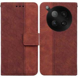 For Infinix Zero 40 4G / 5G Geometric Embossed Leather Phone Case(Brown)