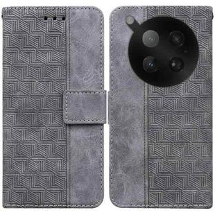 For Infinix Zero 40 4G / 5G Geometric Embossed Leather Phone Case(Grey)