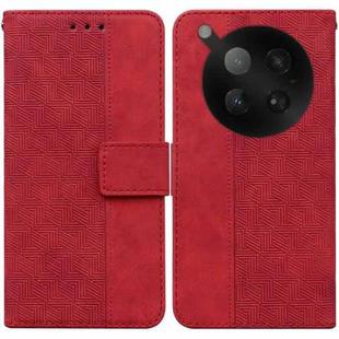 For Infinix Zero 40 4G / 5G Geometric Embossed Leather Phone Case(Red)