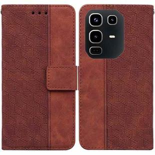 For Infinix Note 50 4G / Note 50 Pro 4G Geometric Embossed Leather Phone Case(Brown)