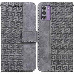 For Nokia G42 Geometric Embossed Leather Phone Case(Grey)