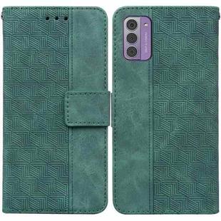 For Nokia G42 Geometric Embossed Leather Phone Case(Green)