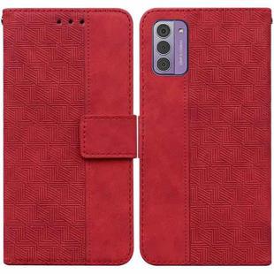 For Nokia G42 Geometric Embossed Leather Phone Case(Red)