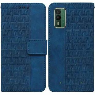 For Nokia XR21 Geometric Embossed Leather Phone Case(Blue)