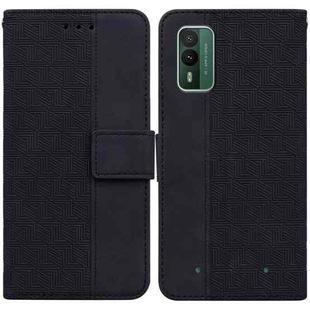 For Nokia XR21 Geometric Embossed Leather Phone Case(Black)