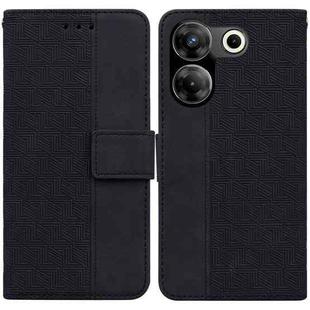 For Tecno Camon 20 Pro 5G Geometric Embossed Leather Phone Case(Black)